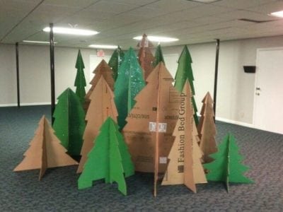 Classroom camping themes cardboard tree cutouts