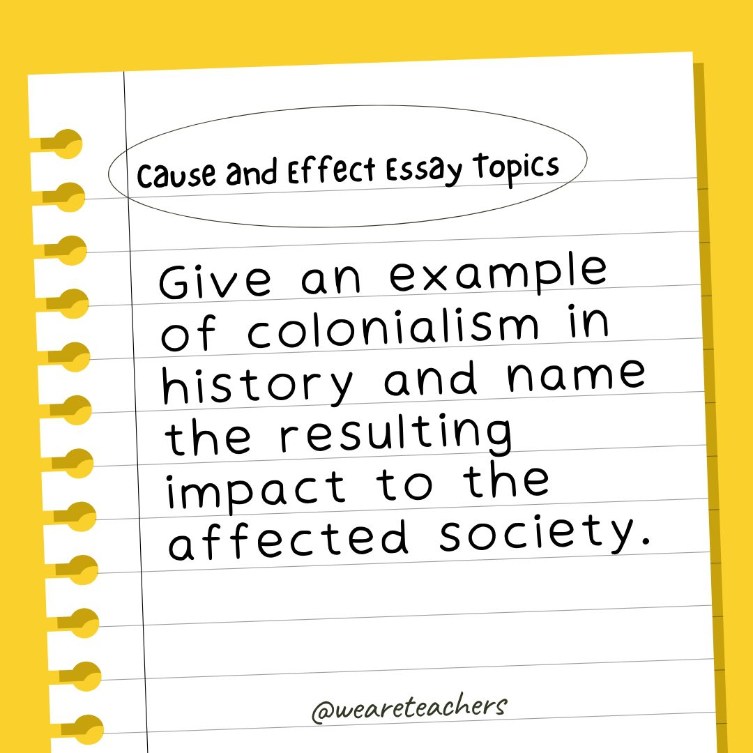 topic on cause and effect essay