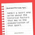 cause and effect essay sports