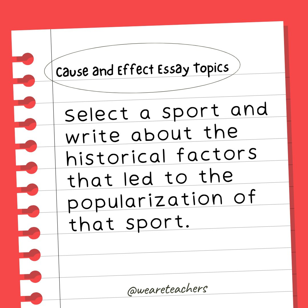 sports cause and effect essay topics