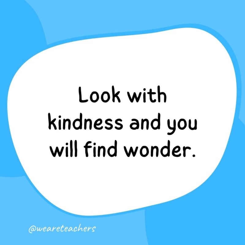 14. Look with kindness and you will find wonder.
