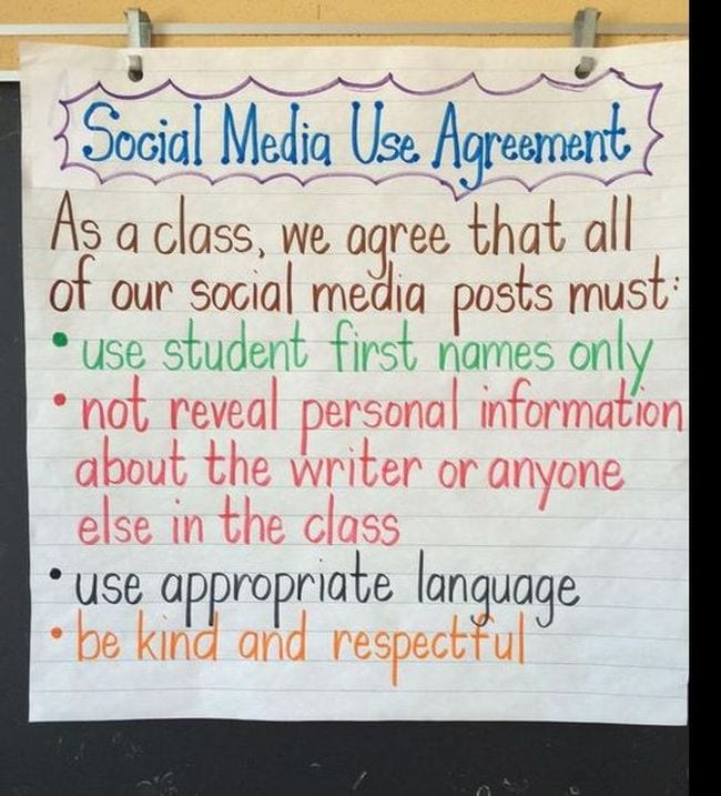 Social media use agreement anchor chart