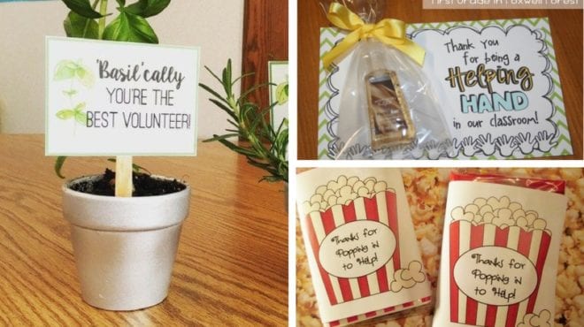 Classroom Volunteer Appreciation Gifts - 12 Ways to Thank Volunteers