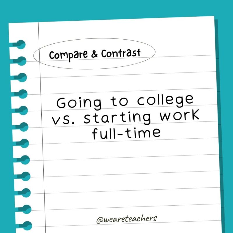 Going to college vs. starting work full-time