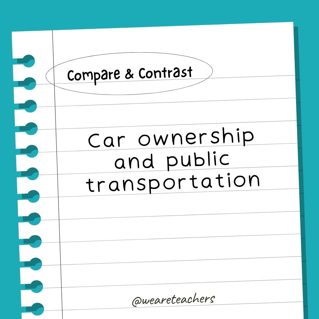 80 compare and contrast essay topics for kids and teens