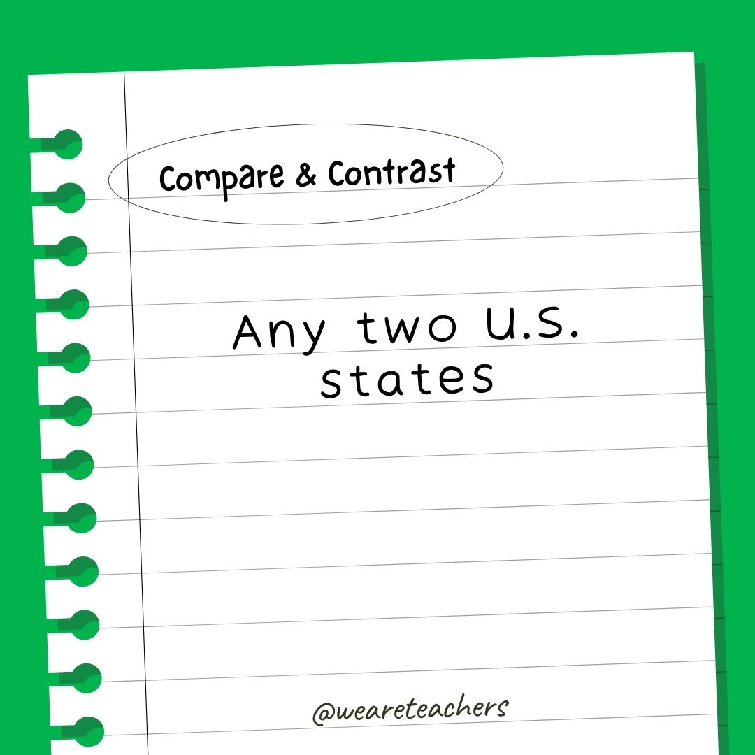 80 Compare And Contrast Essay Topics For Kids And Teens