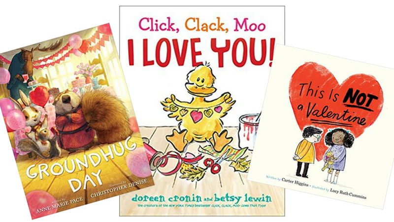 Collage of 3 Valentine's Day books for kids