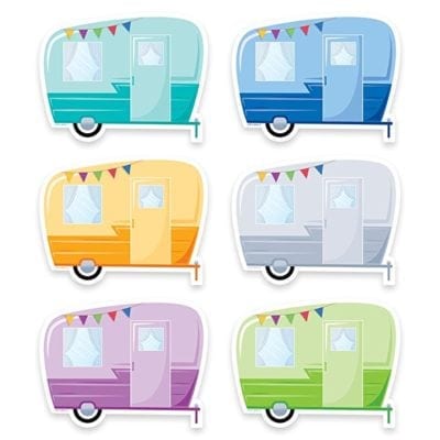 Colorful printable camper bulletin board for classroom