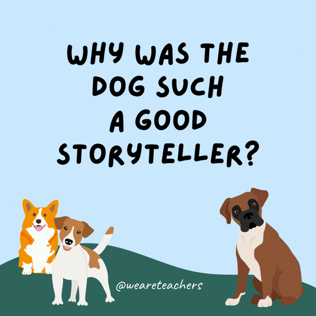 Why was the dog such a good storyteller? He knew how to paws for dramatic effect.
