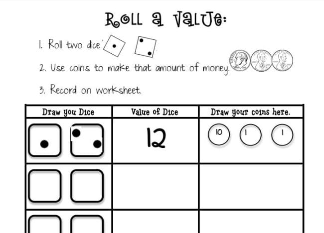 Dice Games Roll a Value Sarahs Snippets