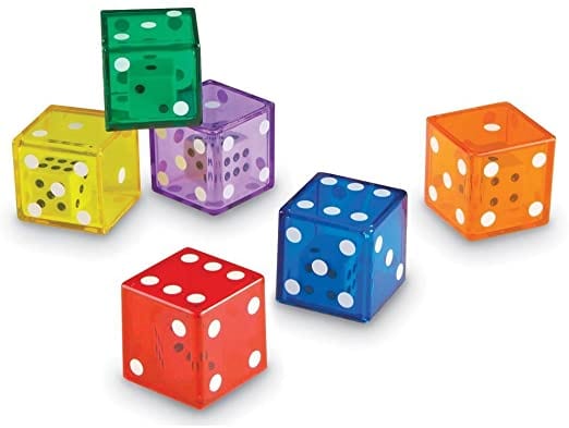 Colorful jumbo dice inside the dice