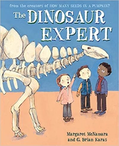 Book cover for The Dinosaur Expert as an example of dinosaur books for kids