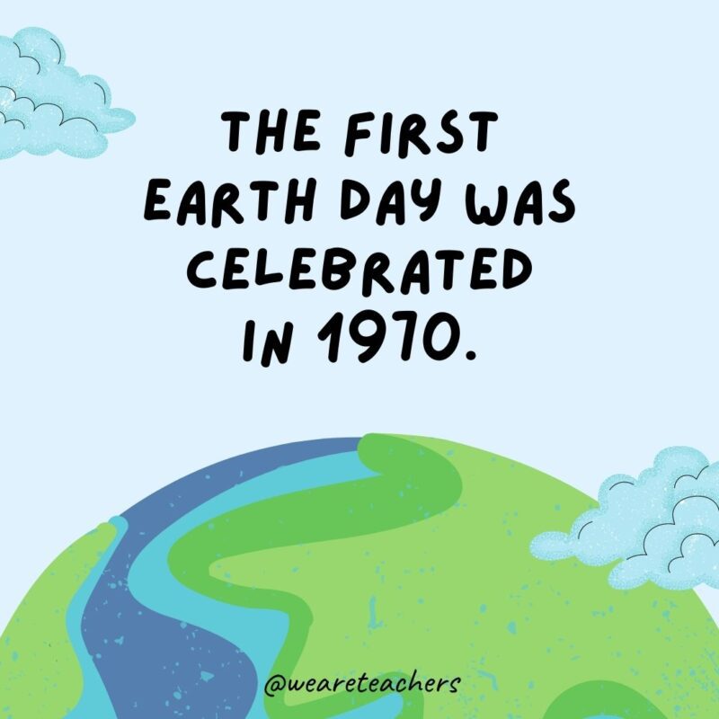 The first Earth Day was celebrated in 1970.