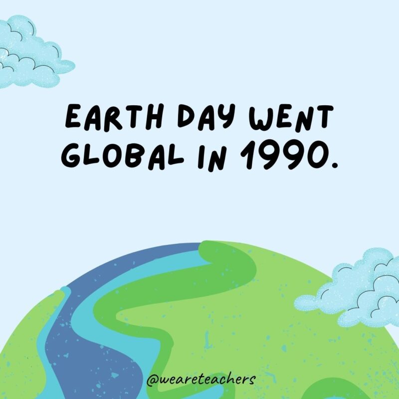 Earth Day went global in 1990.