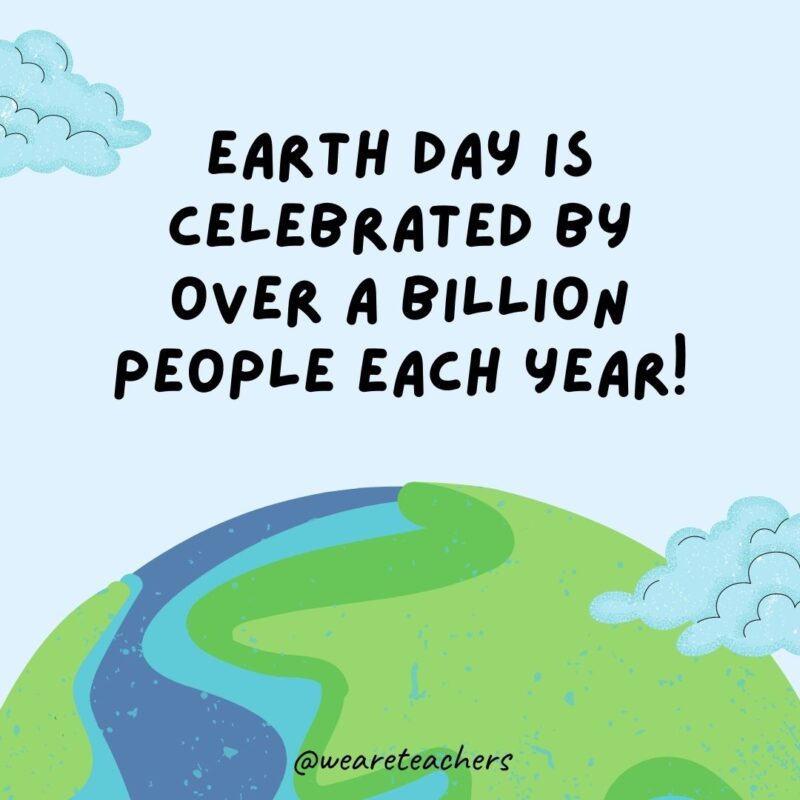 Earth Day is celebrated by over a billion people each year!