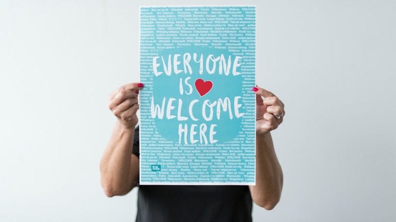 FREE Everyone Is Welcome Here Poster for Teachers