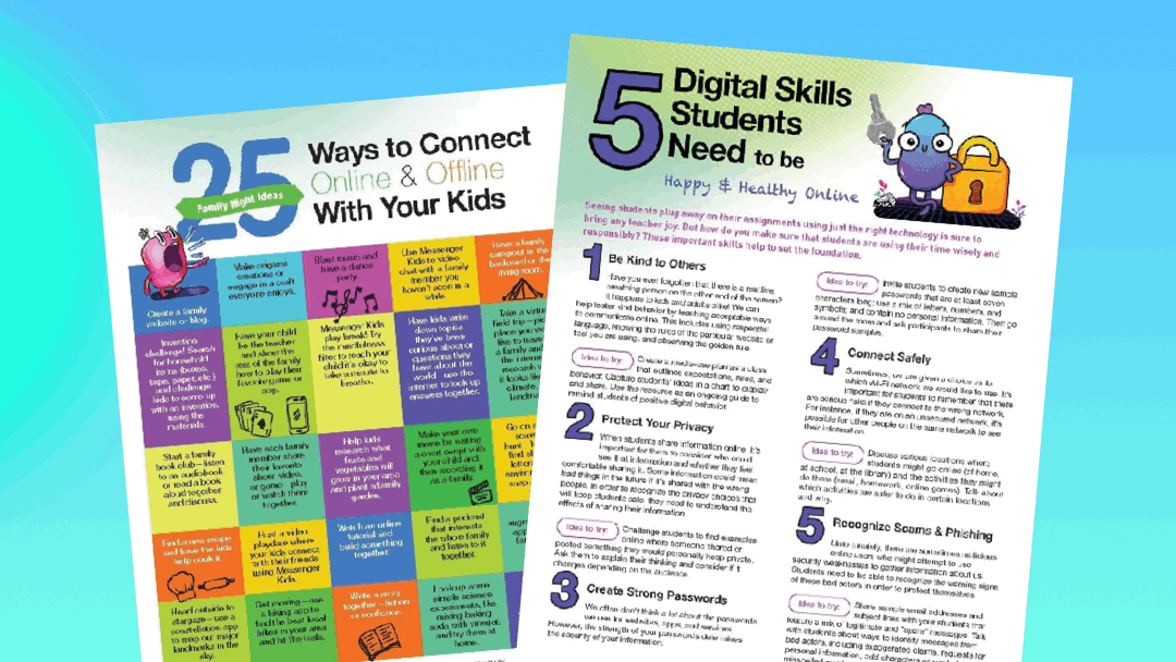 Animated gif showing several different digital citizenship guides for kids