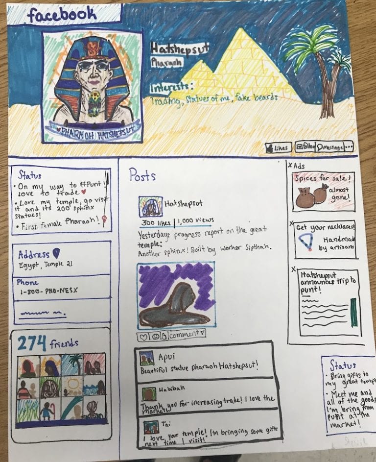 Fakebook Lesson Plan Creating Facebook Profiles for Historical Figures
