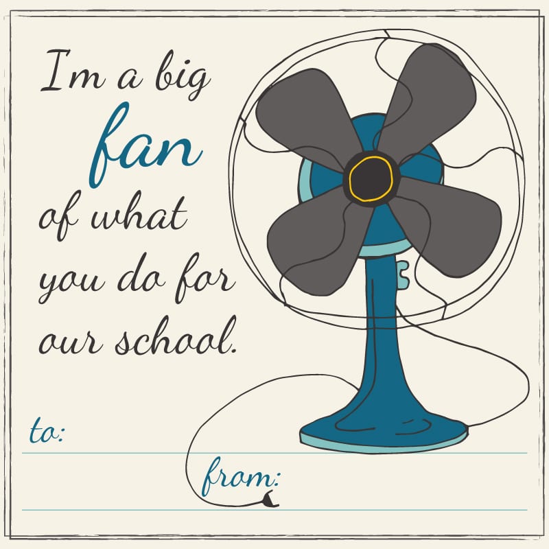 School Thank-You Cards for Custodians, Librarians and 