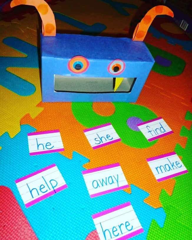 Alimentar a un monstruo de las palabras actividades de sight word