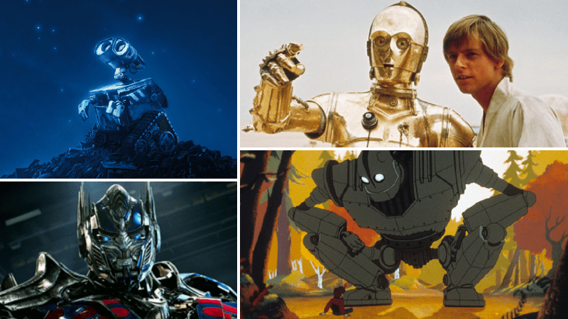 Famous robots in movies such as Wall-E and C3PO.