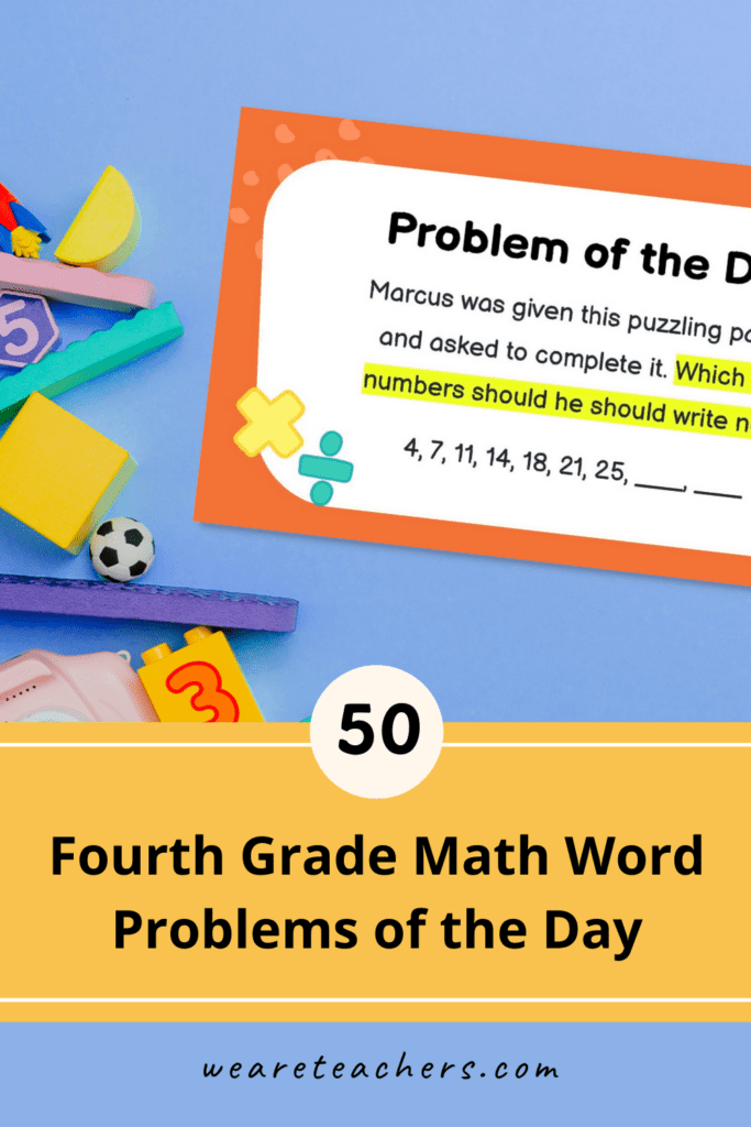 Check Out These 50 Fourth Grade Math Word Problems of the Day
