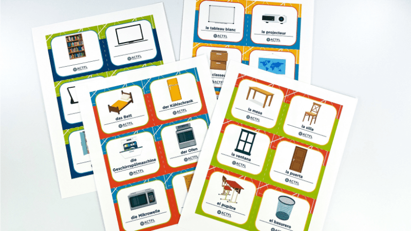 world language labels free printable for school or home