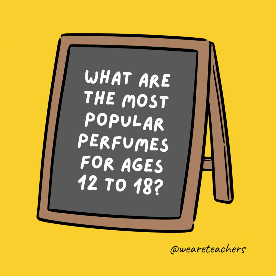 What are the most popular perfumes for ages 12 to 18? Adolescents.- jokes for teens