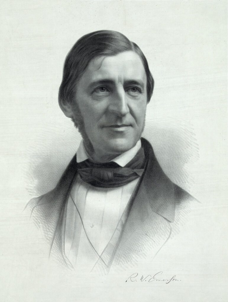 Portrait of Ralph Waldo Emerson (1803-1882), as an example of famous poets