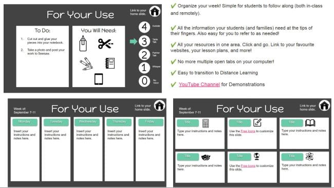 Google slides template for classroom assignments