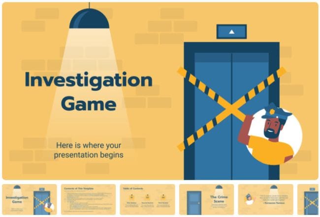Investigation Game Google slides presentation theme
