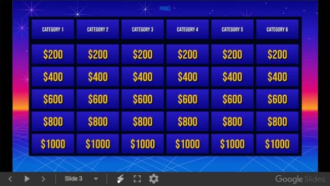 Free Jeopardy Google Slides Template