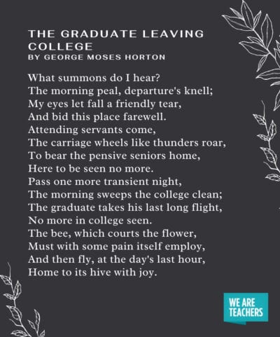 Graduation Poems for Students, as Recommended by Teachers