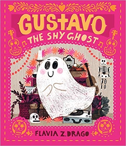 Book cover for Gustavo the Shy Ghost as an example of first grade books