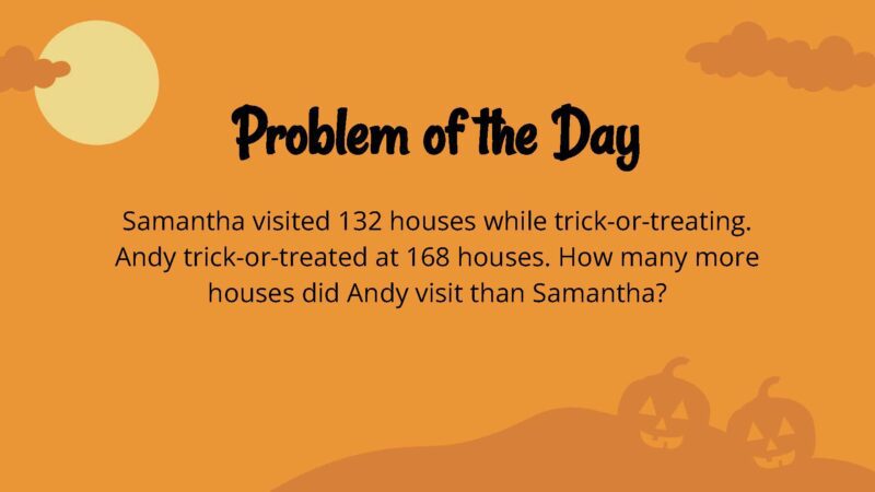 Halloween math word problems