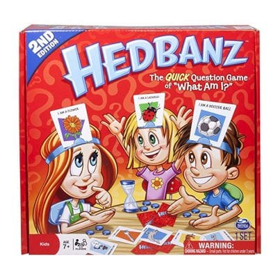 "Hedbanz" board game box.