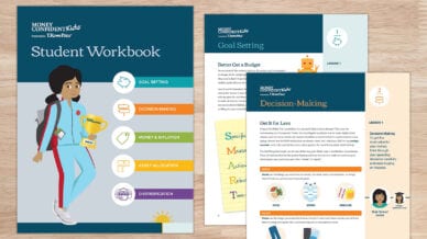 A student workbook and teacher's guide for teaching students financial readiness.