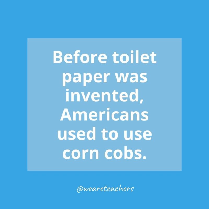 Before toilet paper was invented, Americans used to use corn cobs.