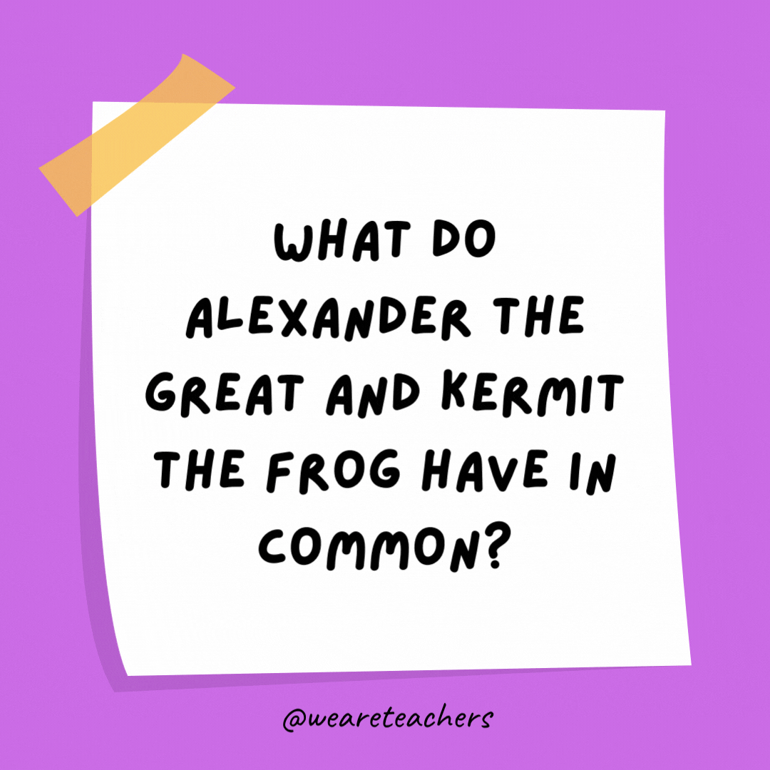 Büyük İskender ve Kurbağa Kermit'in ortak noktası nedir?