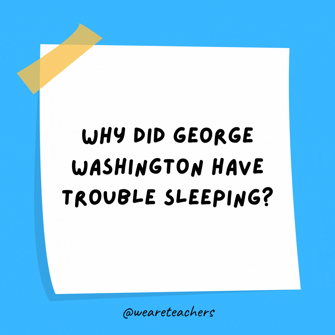 George Washington neden uyumakta zorluk çekti?