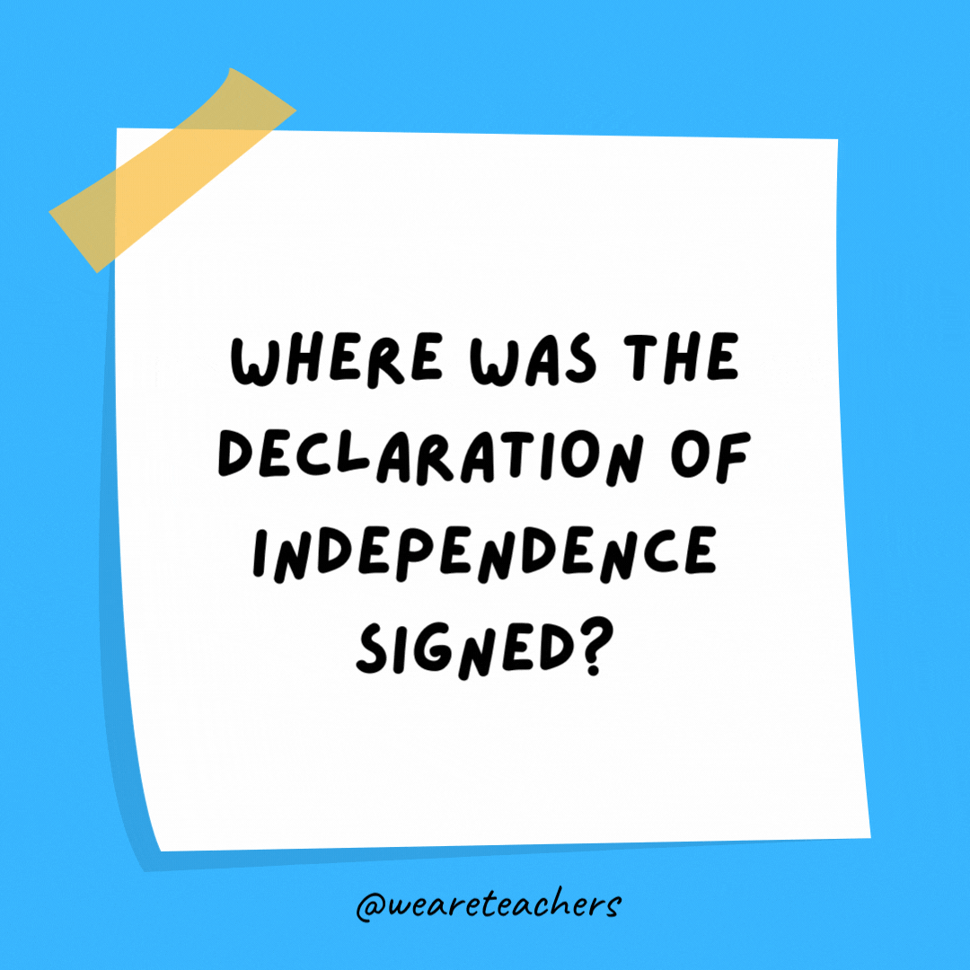Bağımsızlık Bildirgesi nerede imzalandı?