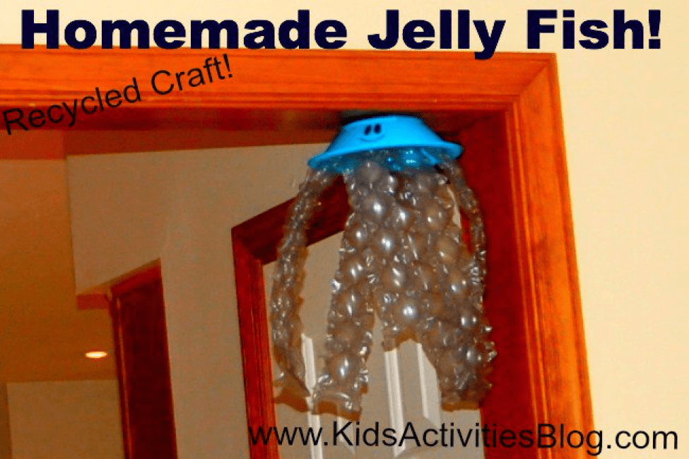 recycled materials jellyfish craft 