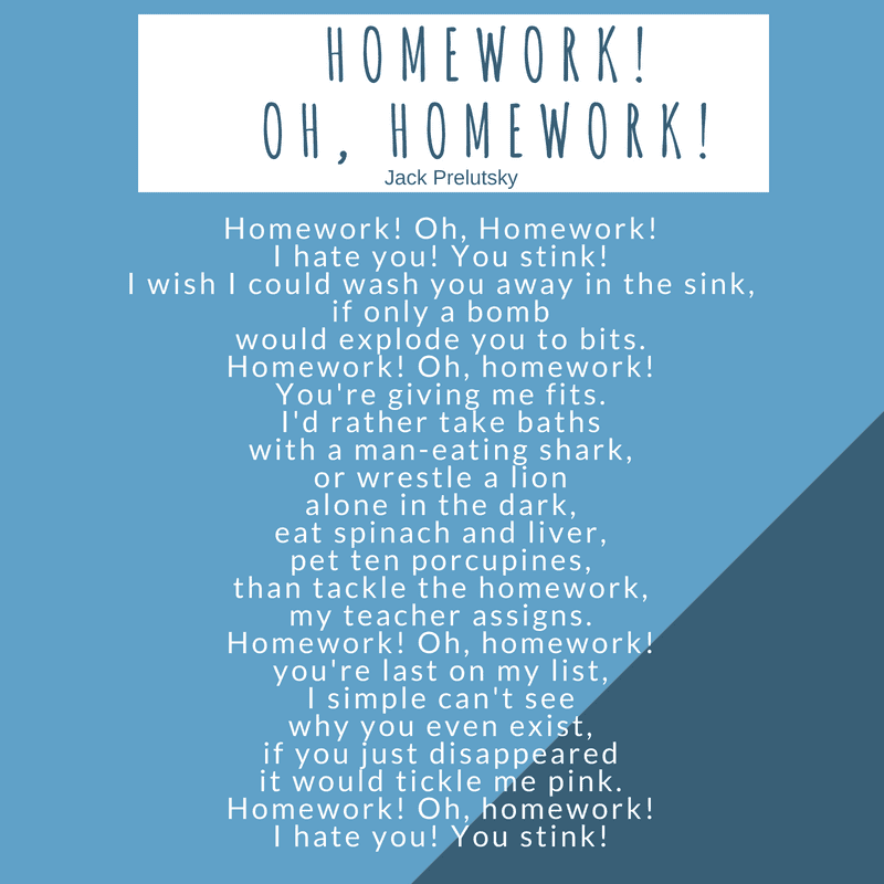 help with homework poem