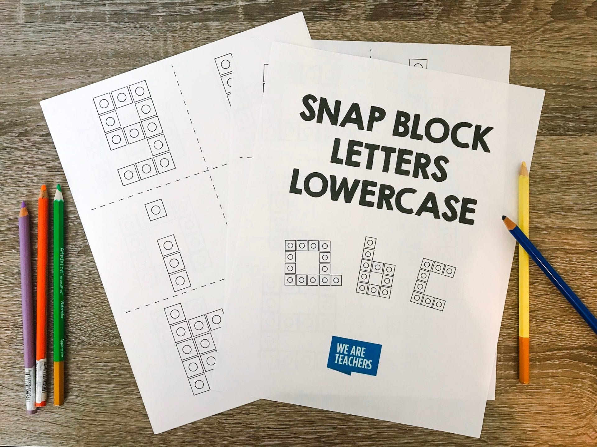 free snap block alphabet for early childhood classrooms