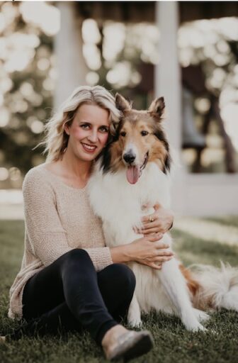 Allyssa Allaire with her therapy dog, Zeke