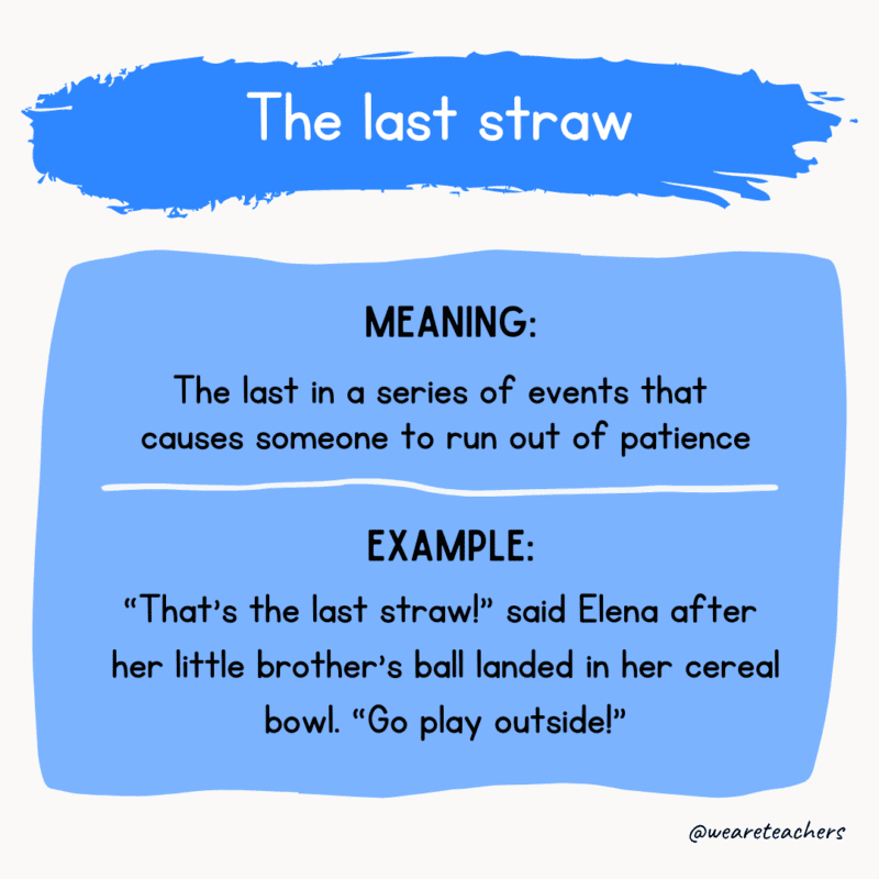 Idiom of the day: The last straw idioms examples