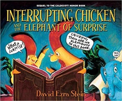 Book cover for Interrupting Chicken and the Elephant of Surprise as an example of second grade books