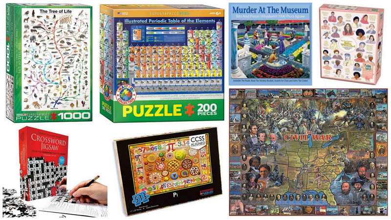 a collage of jigsaw puzzles