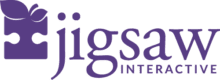 Jigsaw Interactive logo in purple with puzzle piece icon