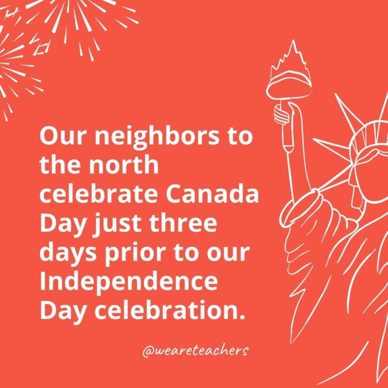 Our neighbors to the north celebrate Canada Day just three days prior to our Independence Day celebration.
